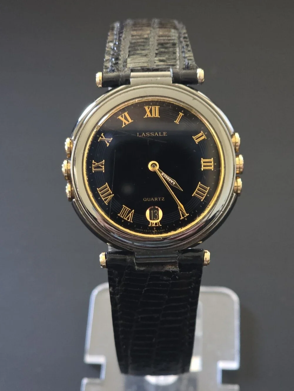 VTG Lassale by Seiko 5E29-6B29 Men's Quartz Date 33mm Japan Watch Runs